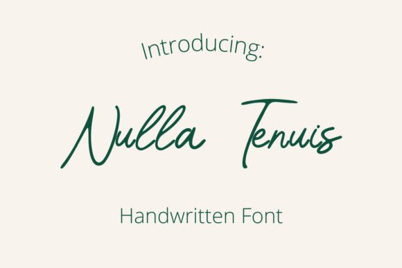 Nulla Tenuis: A Digital Designer’s Script Font