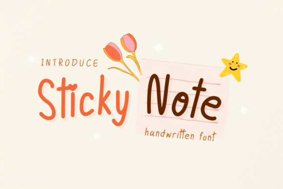 Sticky Note: A Cute Handwritten Font for Digital Design
